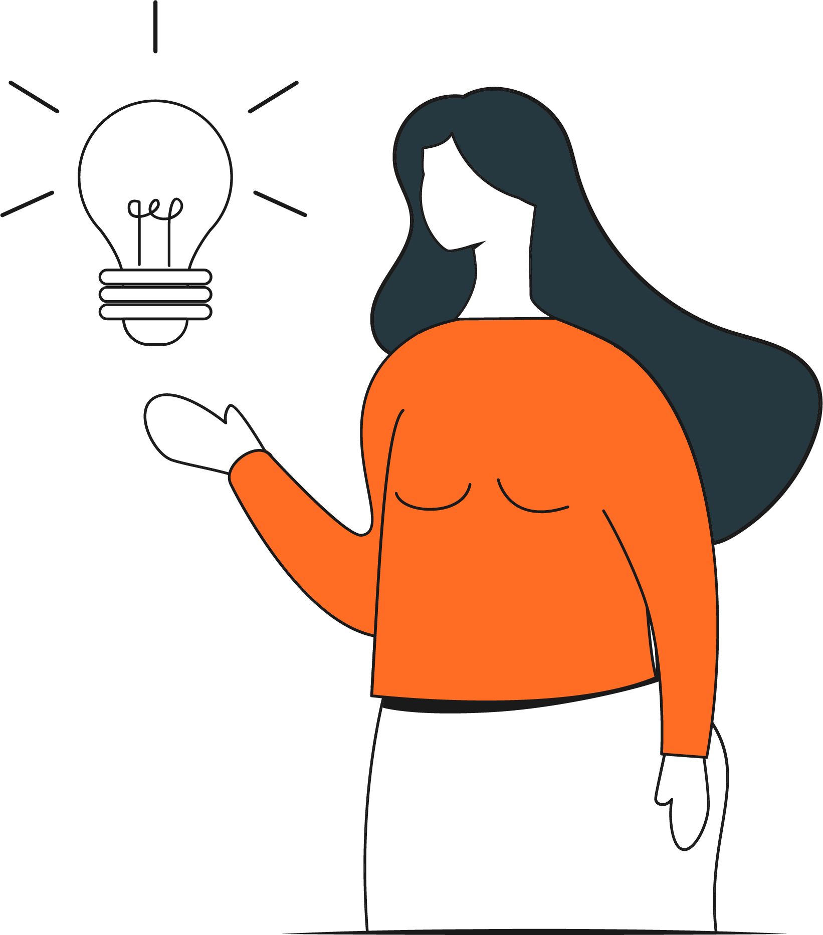 femme avec ampoule