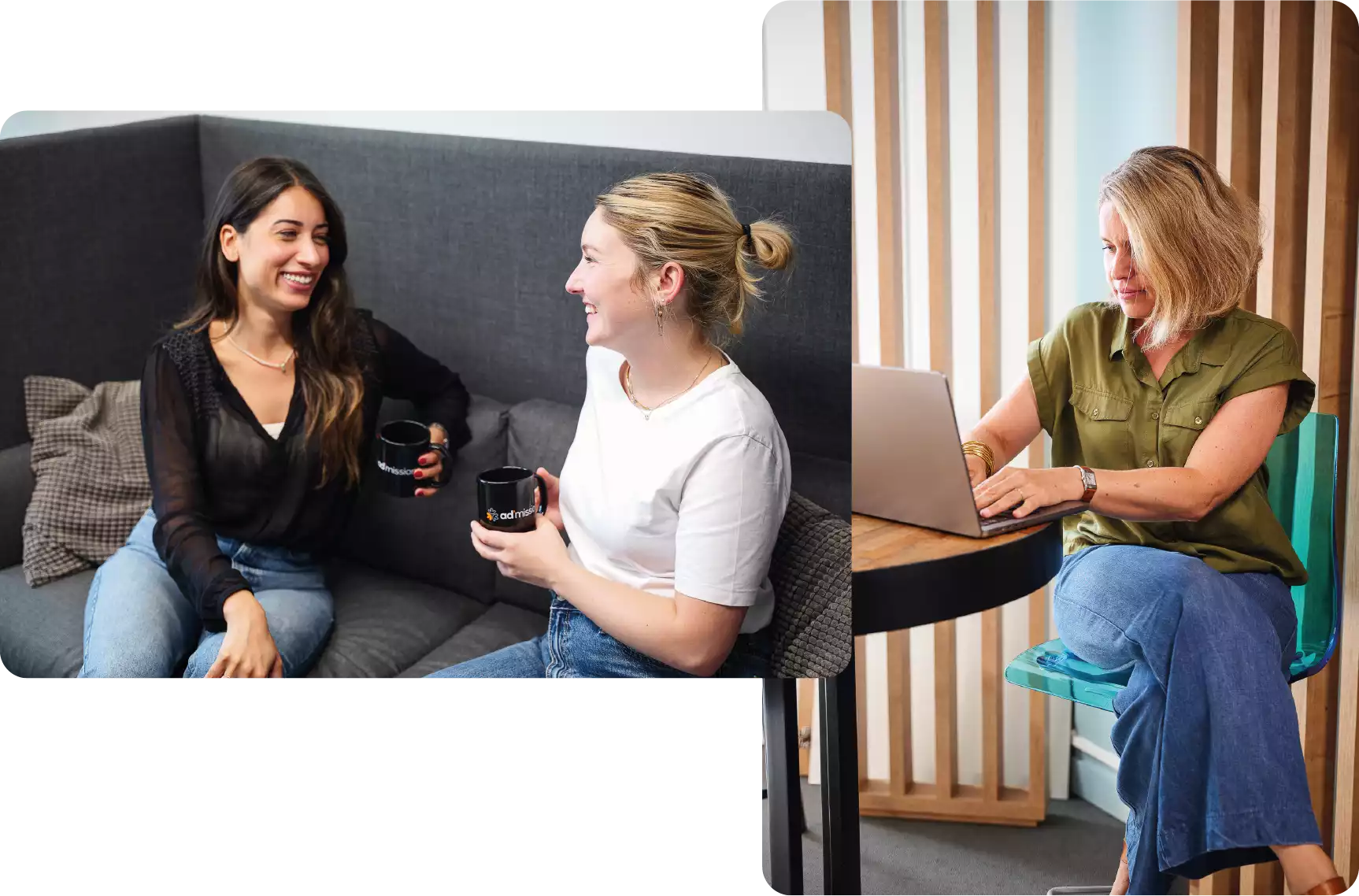deux photographies representant des femmes au travail